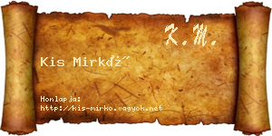 Kis Mirkó névjegykártya